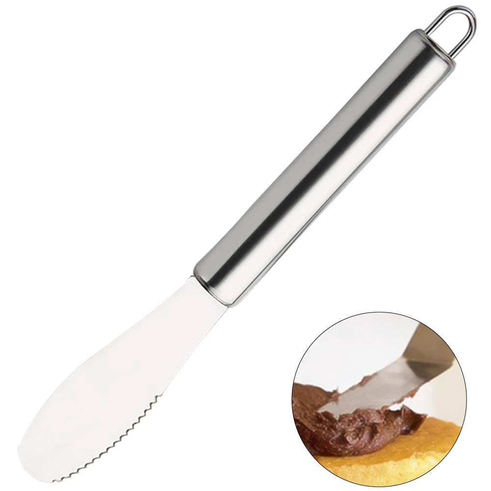 Butter Spatula Stainless Steel Serrated Spreader Butter Knife Sandwich Sawtooth Wide Blade Cutter Kitchen Gadgets Home Tableware butter knife cheese knife