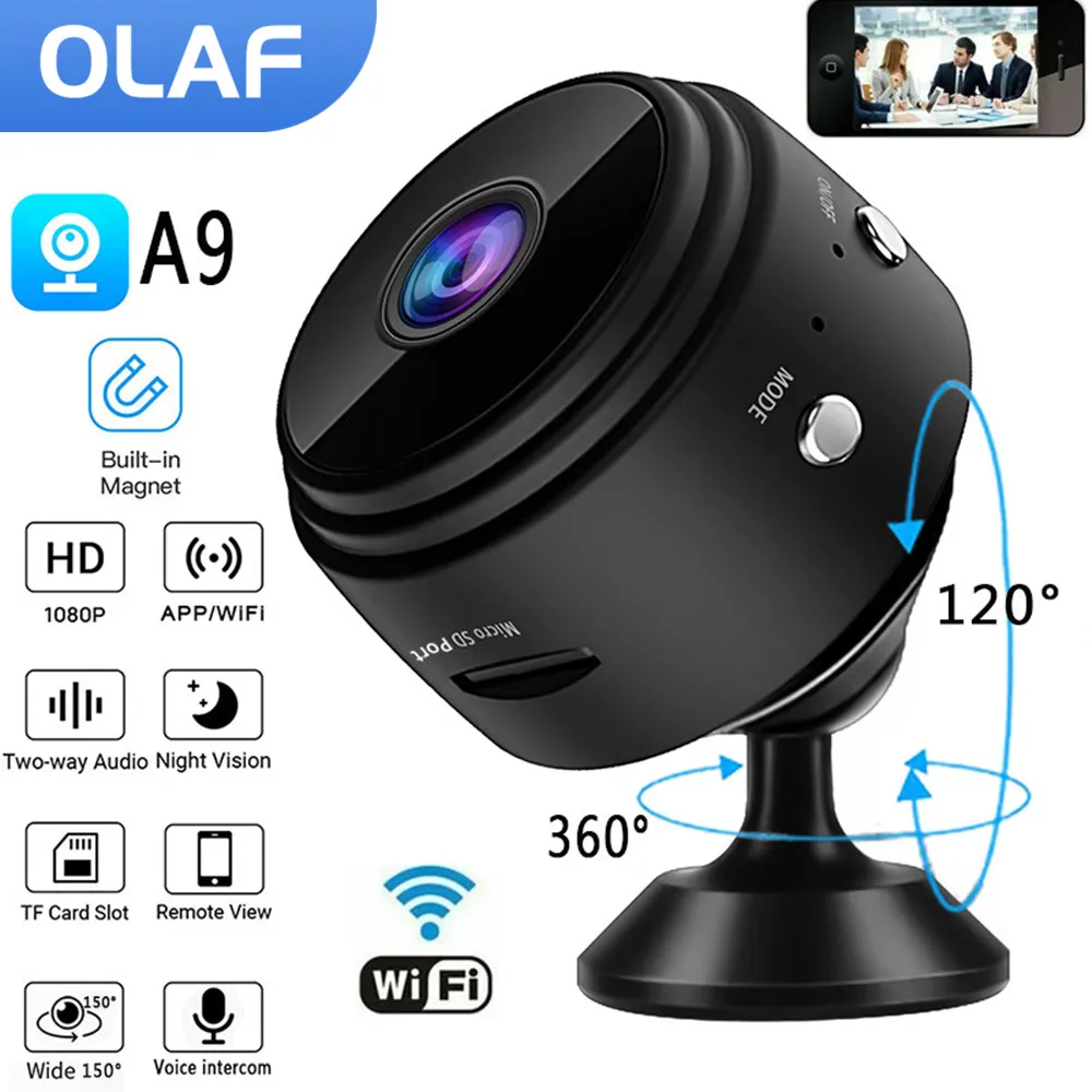 

Мини-камера видеонаблюдения Olaf A9 HD 1080p Беспроводная