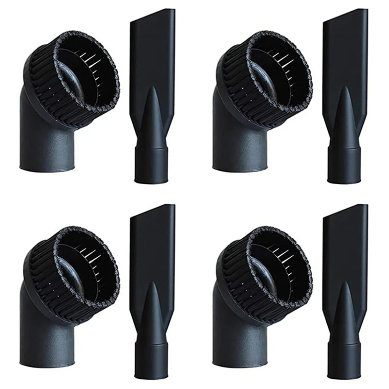 

4X Industrial Vacuum Cleaner Round Brush And Flat Nozzle Sets Inner 44Mm Durable Industrial Vacuum Cleaner Accessories