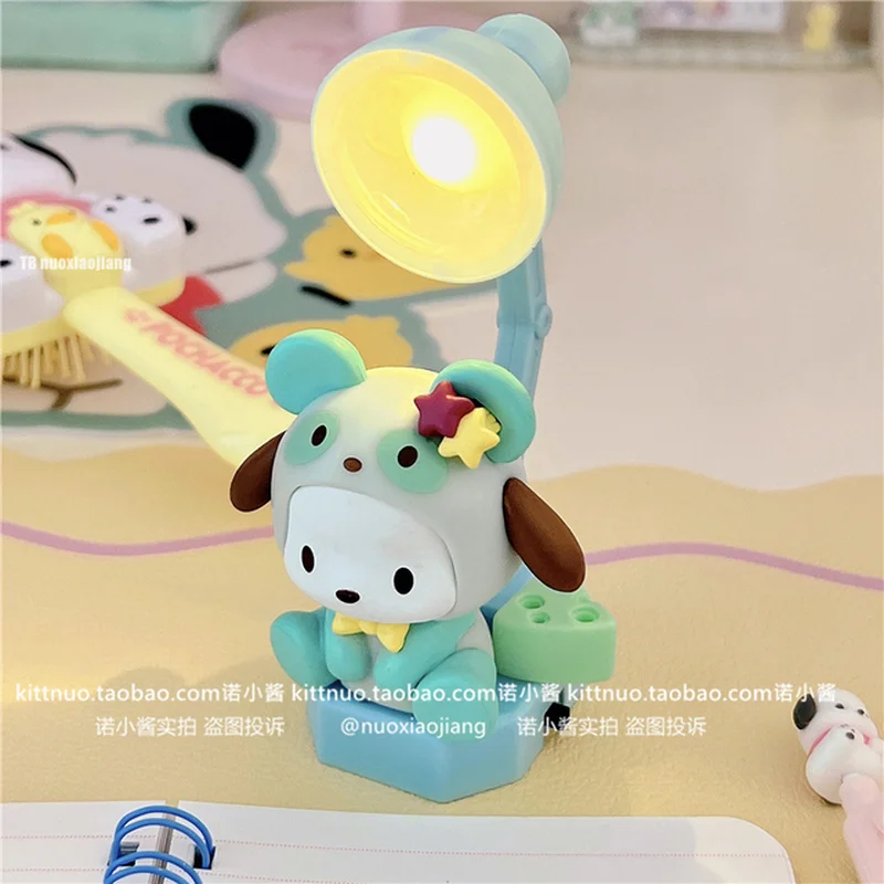 Cartoon Kuromi Melody Pochacco Small Desktop Mini Table Lamp Night Lamp Desk Decorative For Girl Birthday Gift Lamp Diy