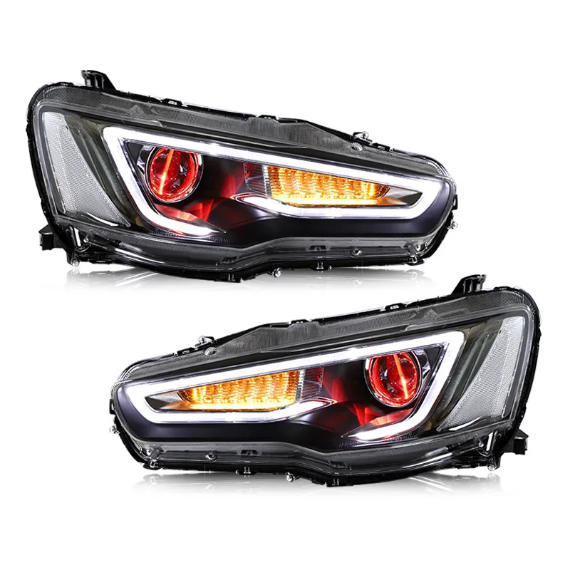 

LED Headlights Front Lamp 2008-2017 Sequentail Demon eyes Light For Galant Lancer ex Fortis led lancer