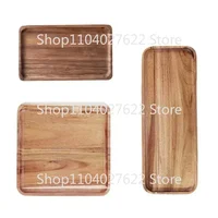Acacia Wood Coffee Tray Rectangular Food Cup Trays Decorative Wood Plate Dessert Candy Acacia Wood Gongfu Tea Tray 1