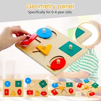 Montessori Multiple Shape Puzzle First Shapes Jumbo Knob Wooden Puzzle Geometric Color Sorter Puzzle Toddler Preschool Learning 2