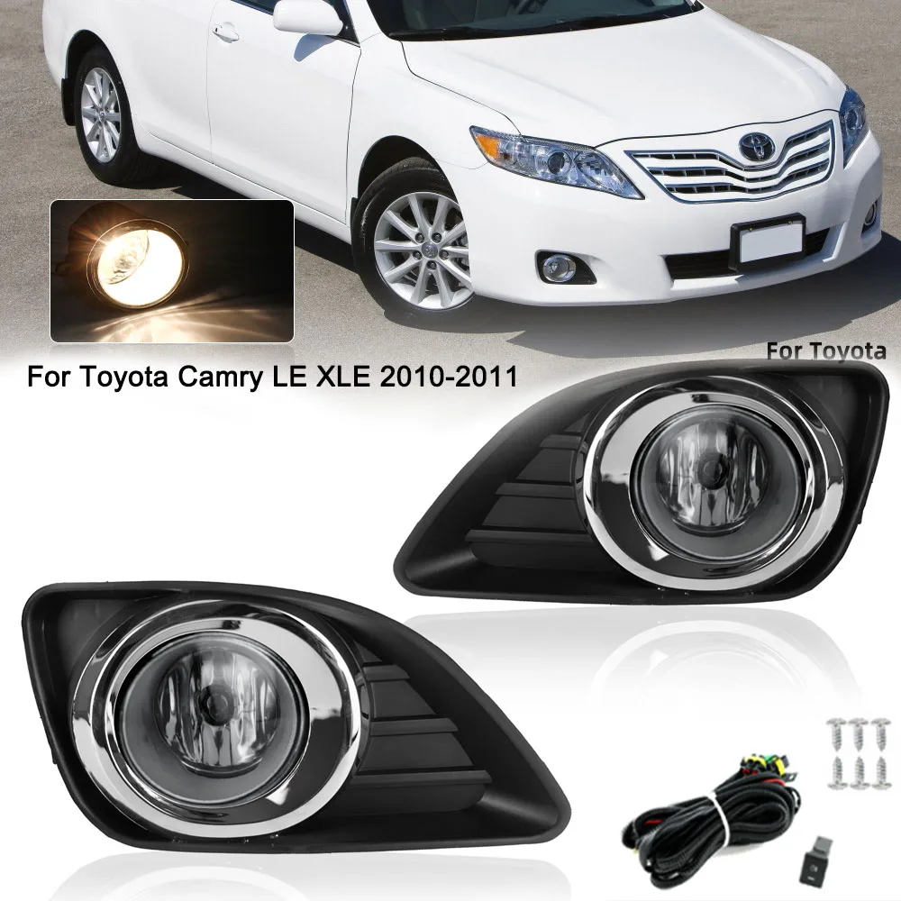 Fog Lights For Toyota Camry Xv40 2010 2011 Facelift Led Fog Light Headlight Foglights Chrome Fog Lamp Cover Grill Bezel Switch Fog Light Assembly