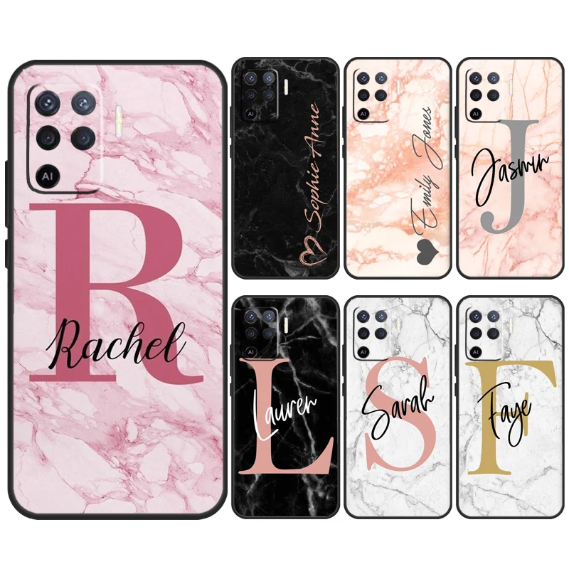 Personalized Custom Marble Initial Name Phone Case