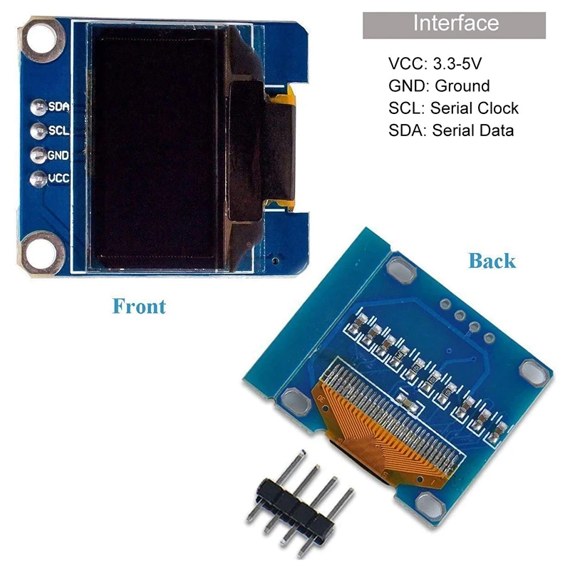 I2C OLED 디스플레이 IIC 직렬 LCD LED 모듈, 아두이노용 SSD1306 128 64, 40 개 듀폰 와이어 포함, 0.96 인치