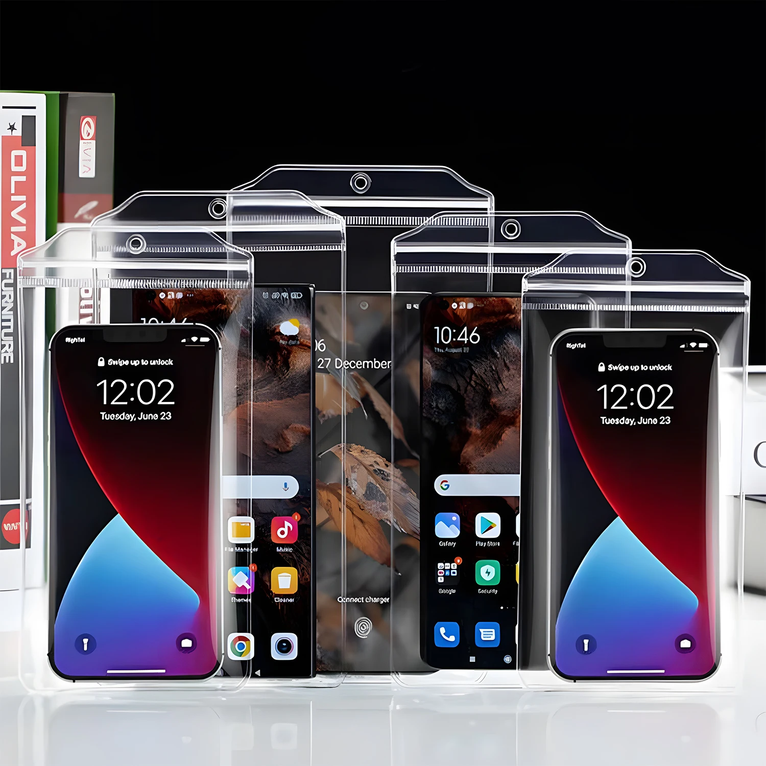 Thickened Transparent Phone Bag Waterproof & Dustproof Zipper Pouch Universal Mobile Phone Multifunctional Storage Bags 1-10Pcs