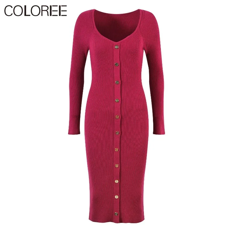 

Luxury Wool Knitted Sweater Dress Women High Quality Runway Designe Casual V-neck Long Sleeve Midi Dresses for Autumn Outfits