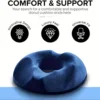 Pc Ergonomic Memory Foam Donut Seat Cushion, Orthopedic Tailbone Support Pillow ， Machine Washable Knit Fabric Cover 4