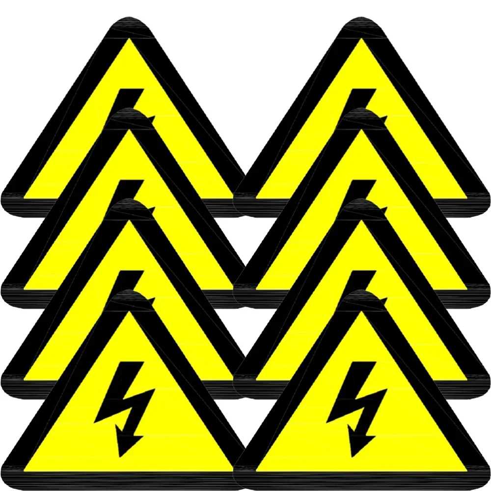 Yellow Warning Labels Hazardous Voltage Safety Signs Waterproof PVC Warning Signs Sticker for High Voltage Decal Stickers