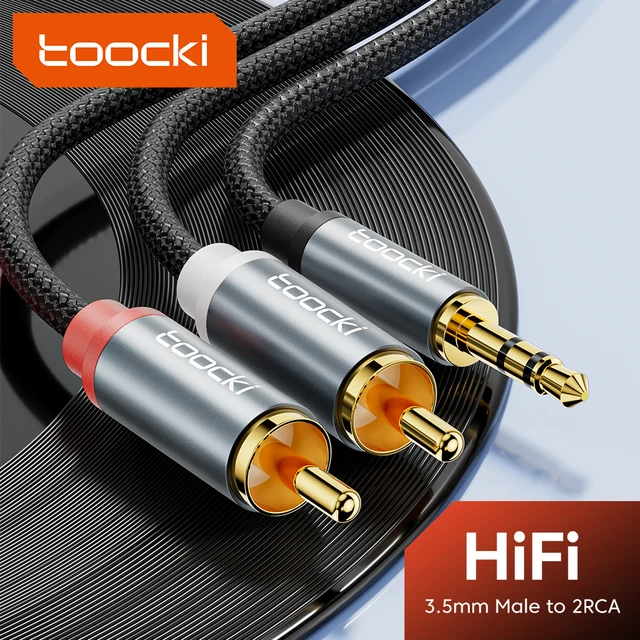 Toocki RCA Cable 3.5mm Jack to 2 RCA Aux Audio Cable 3.5 mm to 2RCA Male  Adapter Splitter for TV Box apple tv Speaker Wire Cord - AliExpress