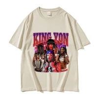 Rapper K-King Von Graphic T Shirt Men's Hip Hop Gothic Fashion Short Sleeve T-shirts Oversized Cotton T-shirt Streetwear 80312 2