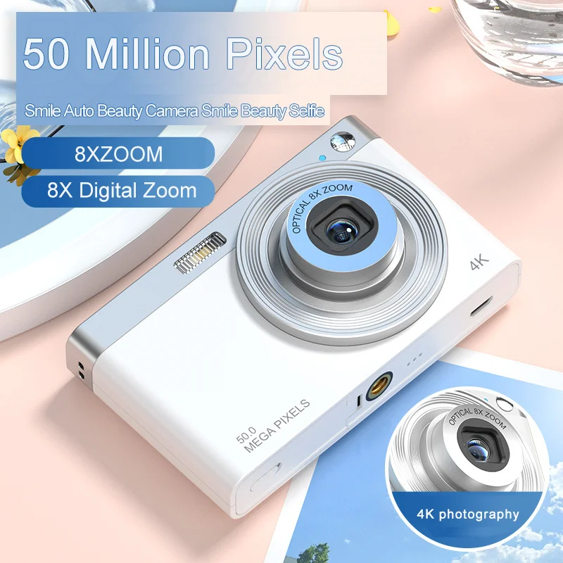 

4K Ultra-High Definition 2.88-inch IPS Screen 8x Optical Zoom Digital Camera Telescopic Iens 50 Megapixel Entry-Ievel Camera