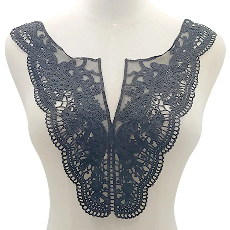 Water Soluble Lace Collar Milk Silk Embroidery Hollow out Chest Flower Fake Collar Mesh Stitching for Men Women Children Baby