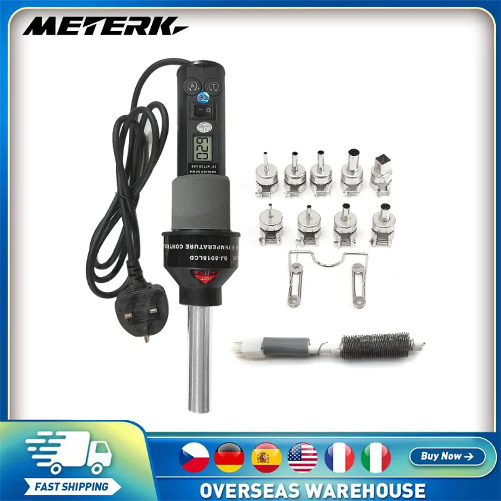 

450W Portable Temperature-Controlled Soldering Heat Air Machine SMD Desoldering Tool with Nozzles LCD Display Airflow Control