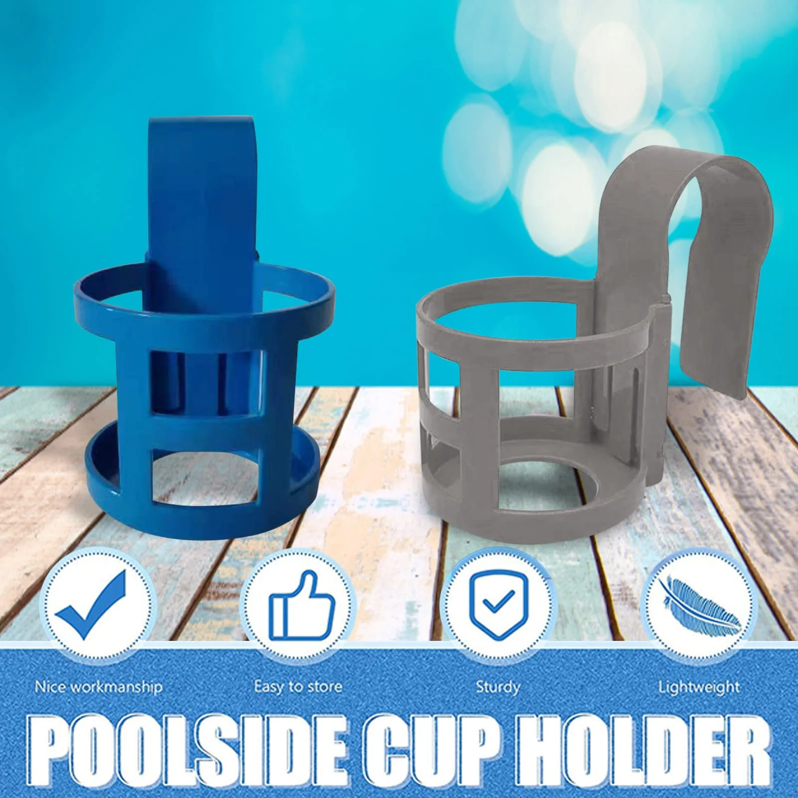 Poolside Cup Holder No Spill Drink Holder Plastic Drink Organizer Pool