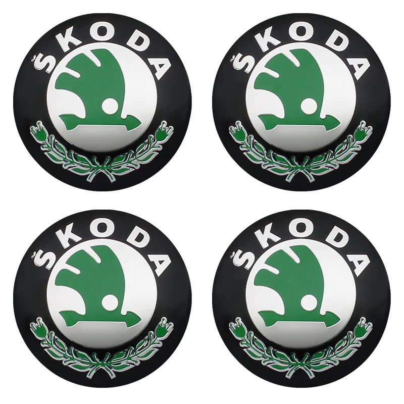4pcs 56mm+60mm Car Wheel Center Hub Cap Rim Cover Emblem Stickers For Skoda  Accessories Octavia Superb Rapid Kodiaq Karoq Kamiq - AliExpress