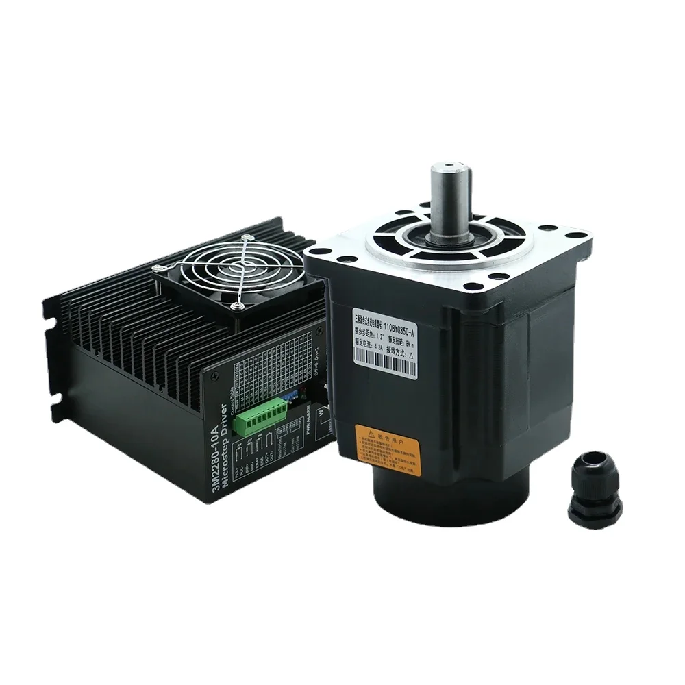 NEMA 42 3 상 AC 스텝퍼 모터 키트, 110mm 8N.m 110BYG350A 3M2280-10A 드라이버, 220V 하이브리드 4.3A CNC 라우터 테이블 타각기