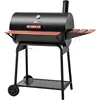 Royal Gourmet CC1830V 30 Barrel Charcoal Grill with Wood-Painted Side Front Table, 627 Square Inches Cooking Space 1