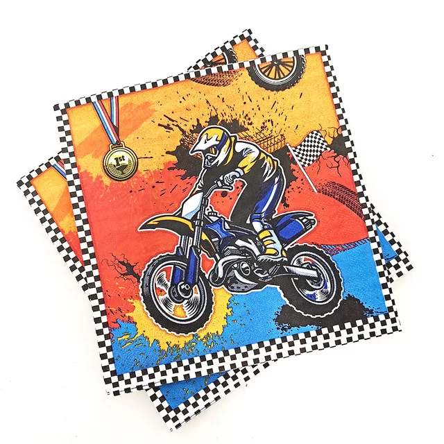 Assiettes en Papier de Style Britannique, Décor de ixd'Anniversaire, Moto, Moto, D343 4