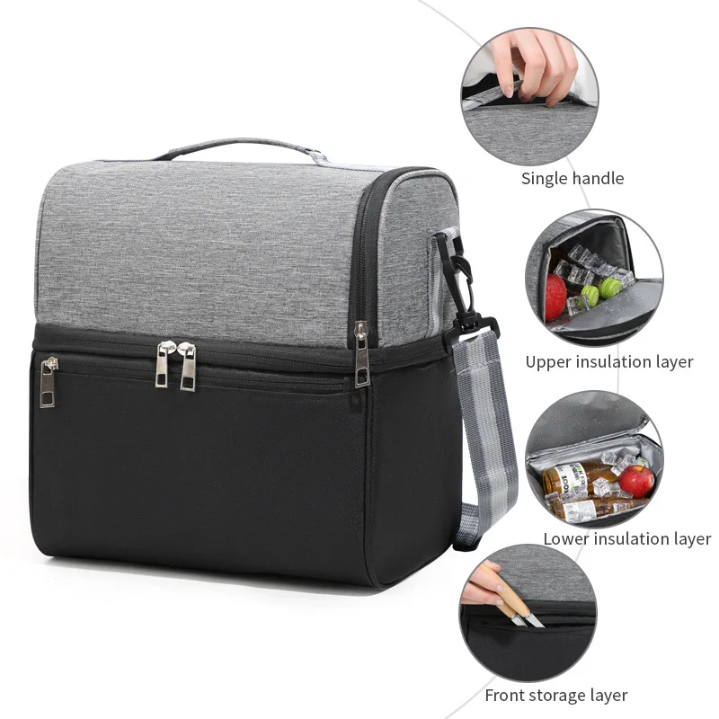 Cooler Bag Outdoor Picnic Bag Waterproof Camping Travel Organizer Bag Thermal Cooler Lunch Box Portable Food Large Capacity Storage Handbag