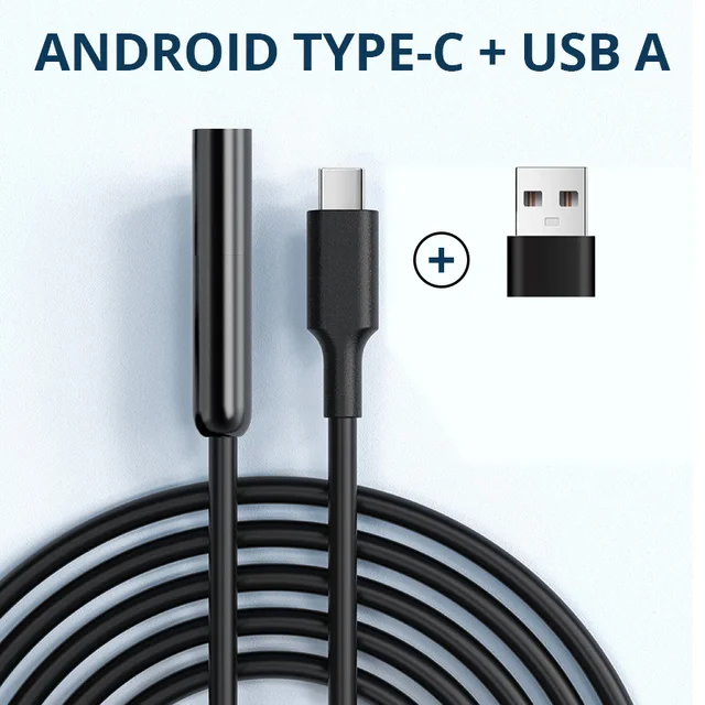 KERUI TYPE-C Connector Endoscope Camera for Android Phone PC OTG Industrial Endoscope Mini Camera for Pipeline Inspection 7MM 6