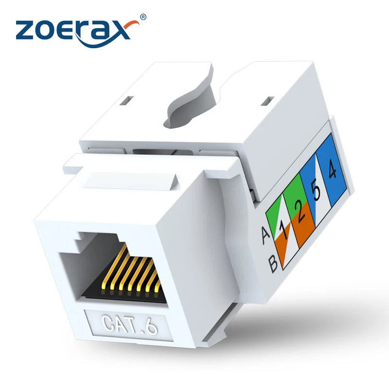 Keystone Jack Conector Ethernet Punch Down Adaptador de Parede Acoplador de Módulo de 90 Graus Compatível com Cat5 5e 10 Pcs Zoerax-cat6