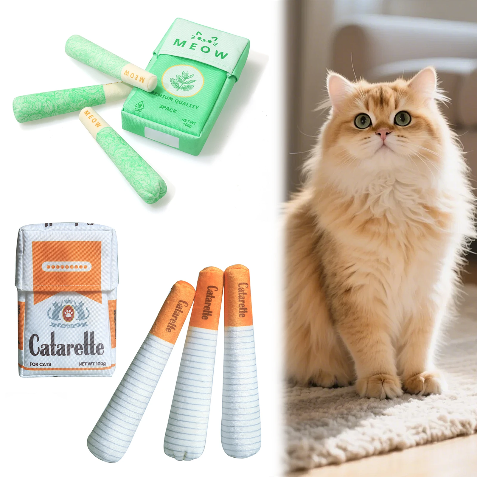 3 Pack Catnip Toys Cats Safe Kittens Teething Chew-kicker Wear Resistant Stress