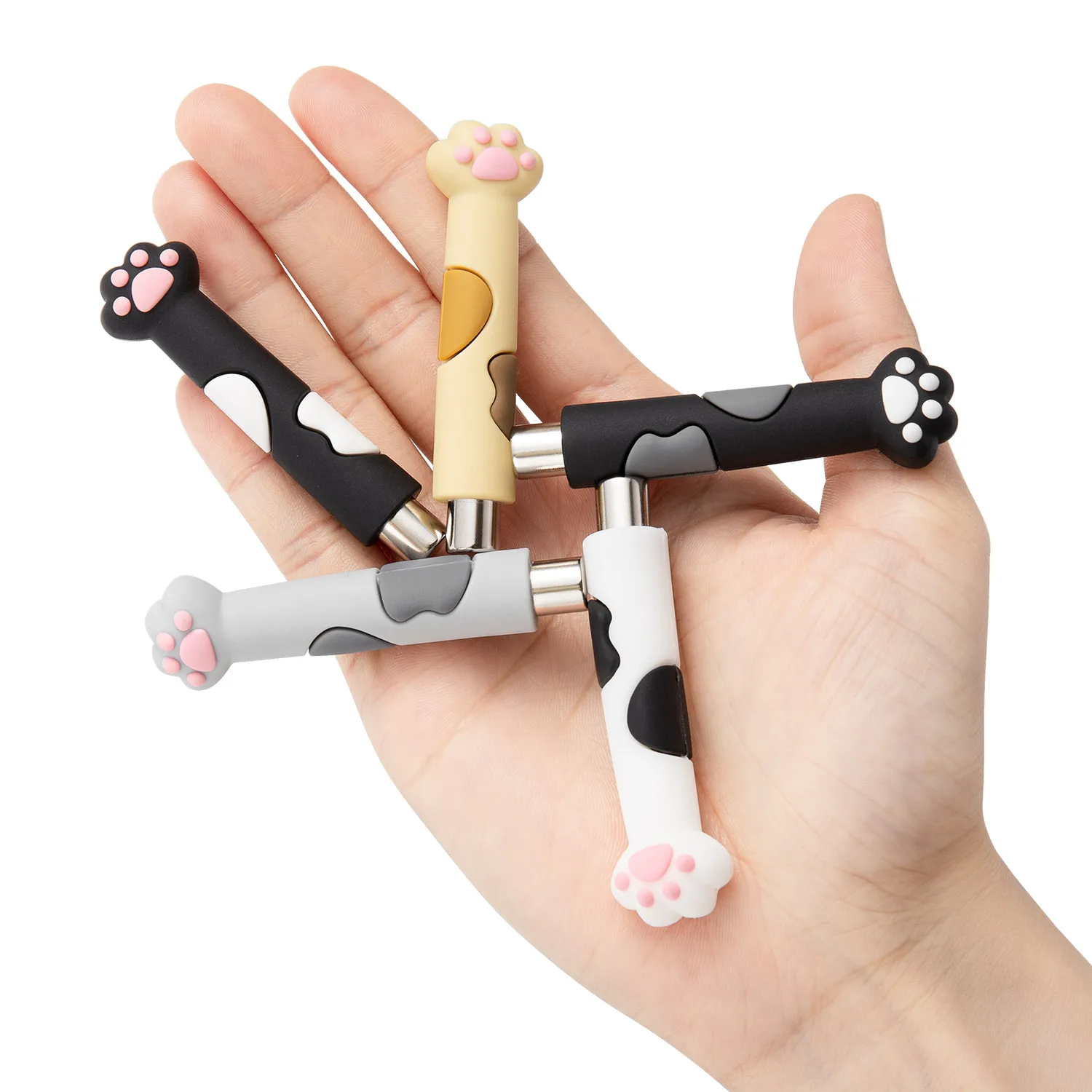 Ergonomic Cat Paw Nail Magnet with Silicone Handle and Shatterproof Glass