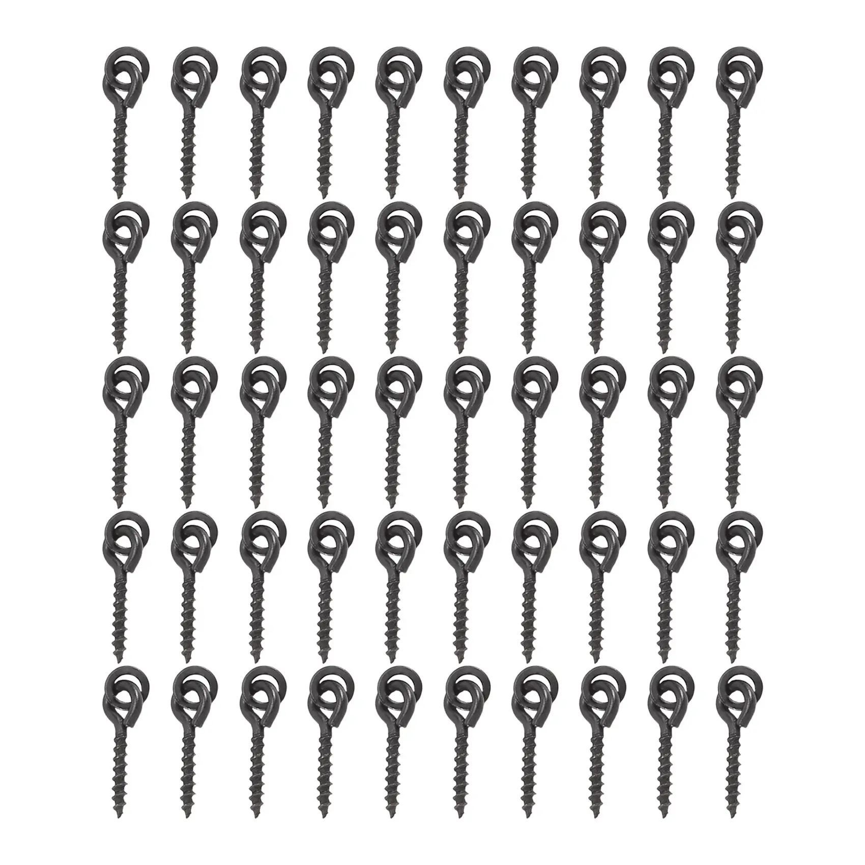 

50pcs Fishing Boilie Screw with Solid Ring Bait Tool Chod Rigs Fishing Hair Tackle Accessory