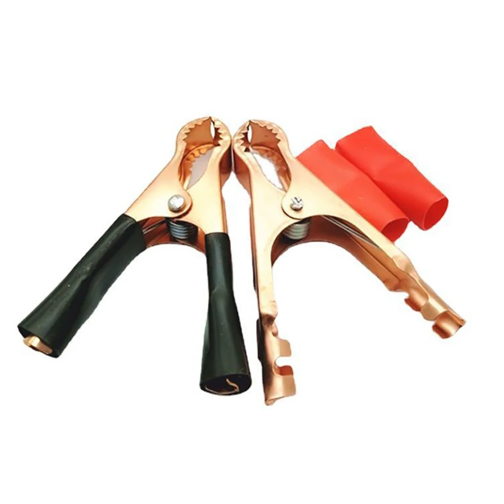Crocodile Alligator Clips 2pcs 50A Red + Black 80mm For Car Battery Test