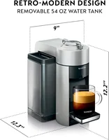 Vertuo Coffee and Espresso Machine by De'Longhi, 1597 milliliters, Silver 2