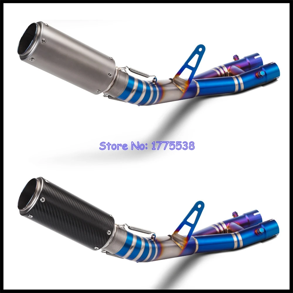 Titanium Alloy for Yamaha YZF-R1S 2016-2018 YZF-R1 YZF-R1M 2015-2023 Motorcycle Exhaust Middle Link Pipe Real Carbon Muffler - Image 6