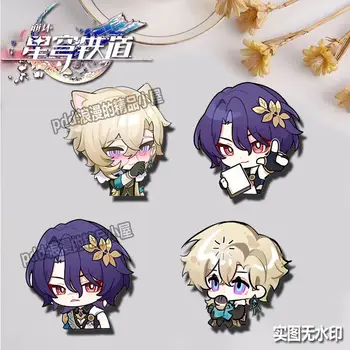 Honkai 스타 레일 스파클 어벤츄린 반딧불 미샤 블랙 스완 작은 손 아크릴 배지 배낭 단추 브로치 액세서리 선물