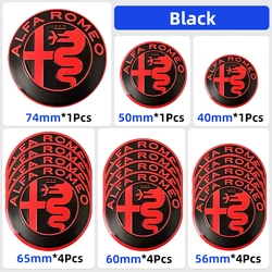 Sleek Universal Car Emblem Set - Hood, Trunk, Steering Wheel & Wheel Center Caps (Various Sizes) - 60mm 4 piece (Black)