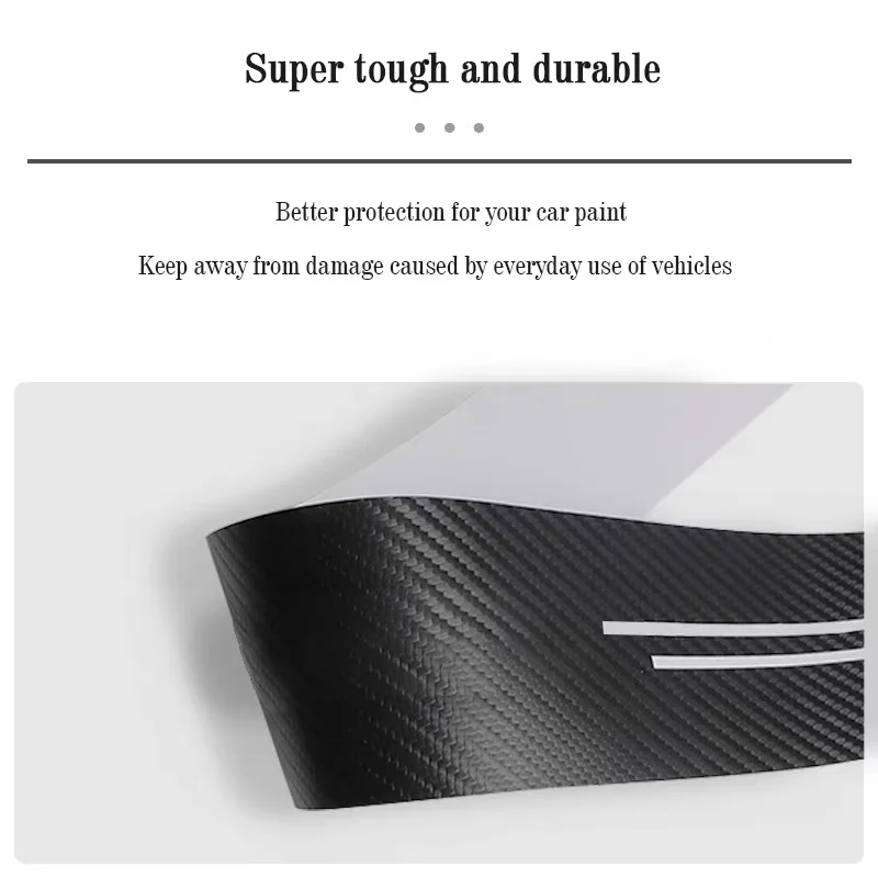 Carbon Fiber Leather Car Door Sill Protection Strips