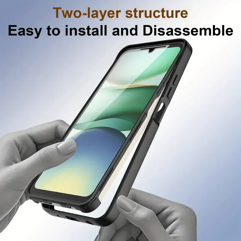 Transparent Dual Layer Shockproof Phone Case - Durable PC+PET Hybrid Cover Shell (6.88)