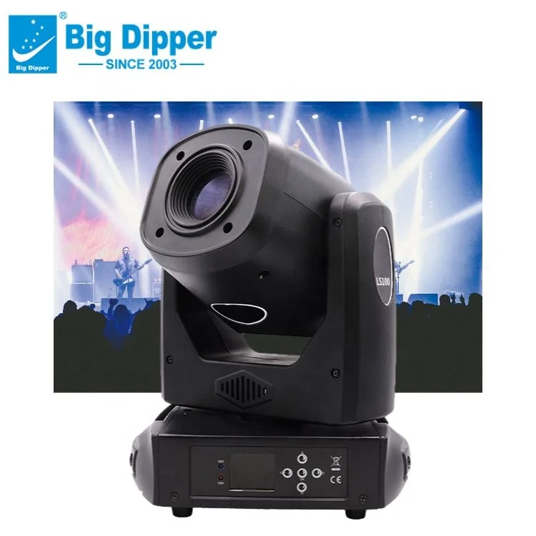 

Big Dipper 100W Mini moving head spot and gobo lights dmx 512 good for party disco dj stage lighting events LS100