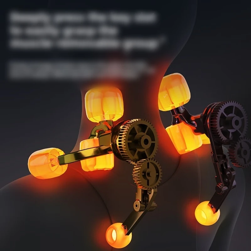 8 Heads Wireless Neck Back Massager Shoulder Kneading Massage Trapezius Shawl Cervical Relaxing Wearable Removab