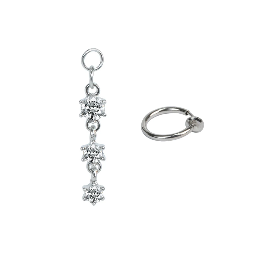 Piercing Nombril En Acier Et Or Avec Diamant - Anneau Pour Ventre, Neuf Avec étiquettes
