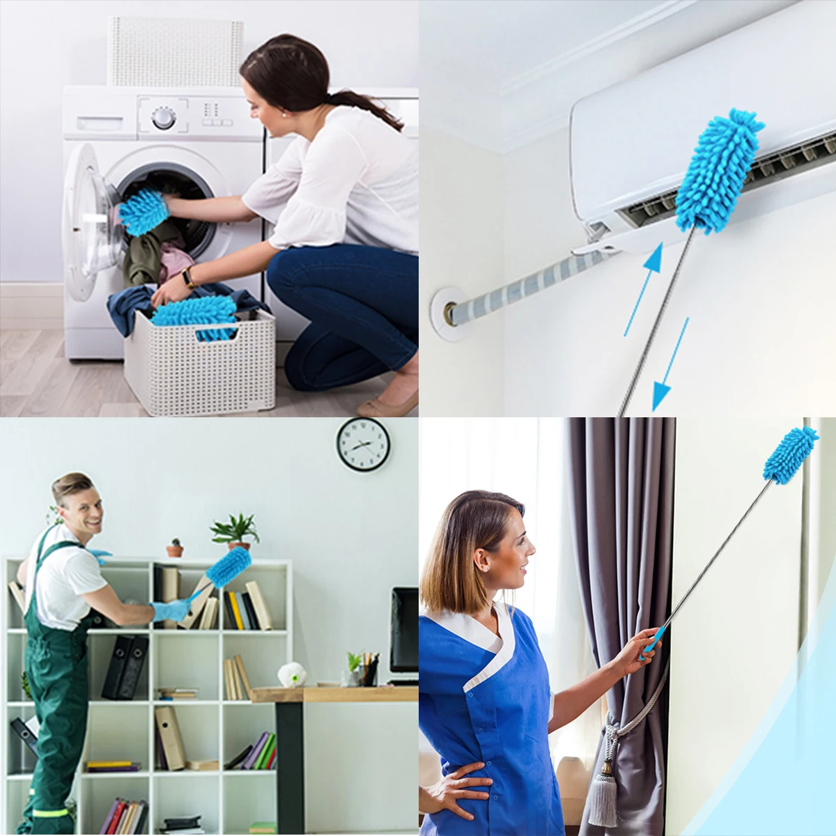 Extendable Microfiber Duster Soft Dust-Free Duster Feathers Living Room Kitchen and Car Cleaning 1PCS cleaning duster retractable duster microfiber duster brush telescopic duster brush microfiber dust brush telescopic dust brush telescopic dust remover feather duster