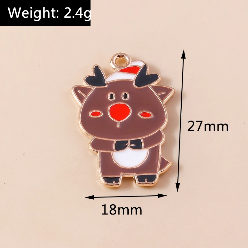 20 Stück Cartoon Emaille Tier Weihnachten Hirsch Charms Anhänger für Schmuckherstellung Halsketten Ohrringe Armbänder Zubehör DIY Geschenke – Detail 21