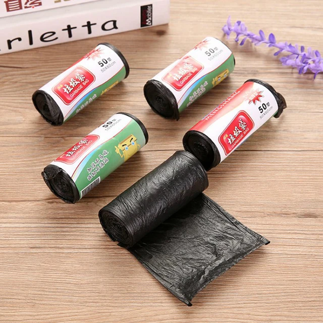 15Pcs/1Roll Household Garbage Bag Thickened Large Black Trash Bags  Disposable Trash Pouch Kitchen Portable Cleaning Waste Bag - AliExpress