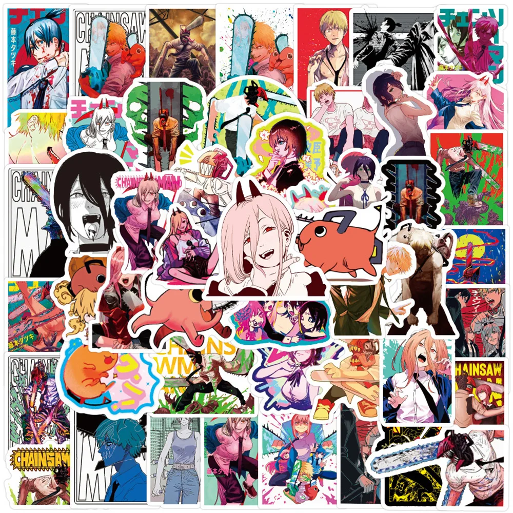 

10/30/50pcs Anime Chainsaw Man Stickers Cool Denji Pochita Graffiti Decal Motorcycle Luggage Stationery Toys Sticker for Kids