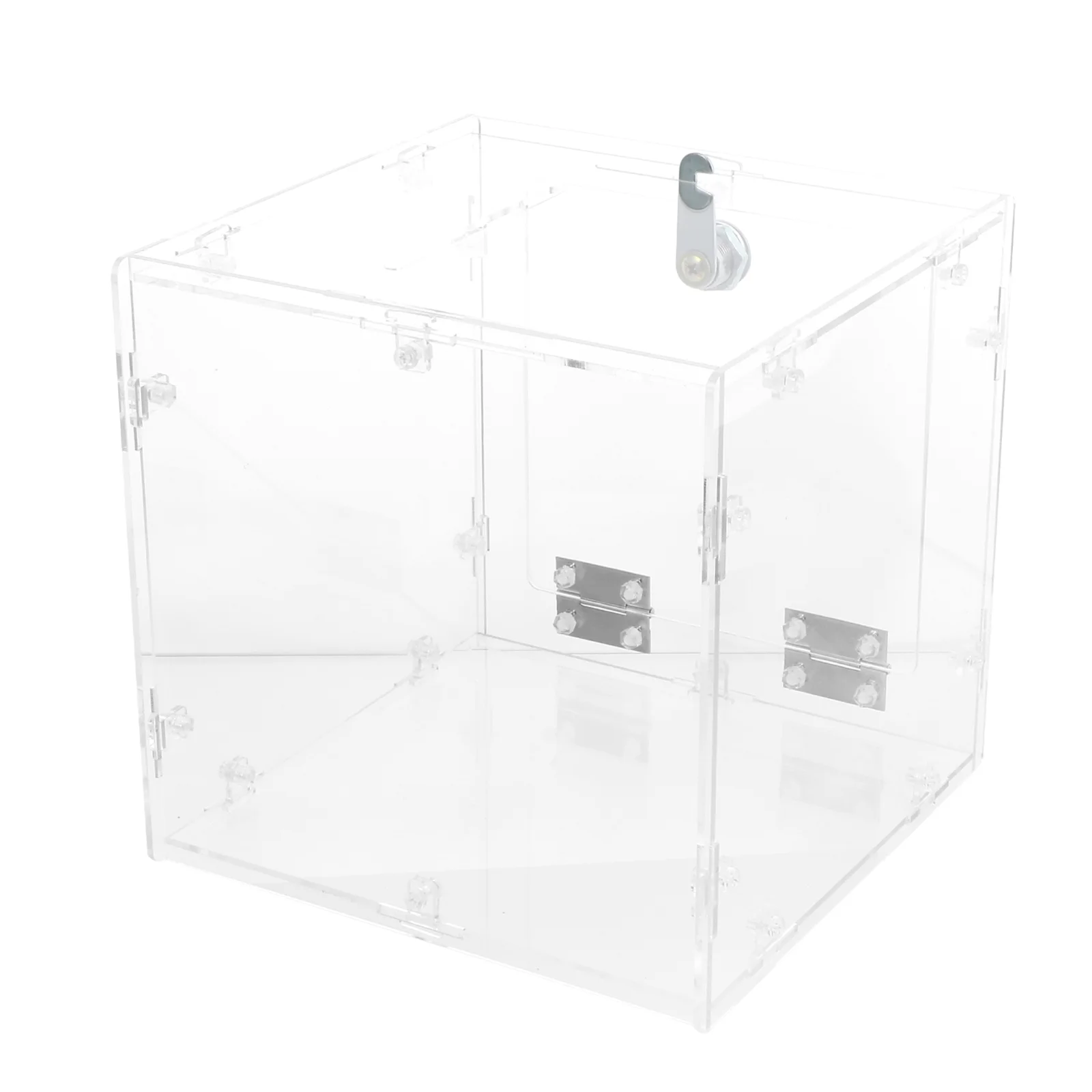 

Eringogo Acrylic Donation Box Lock Clear Ballot Suggestion Box Money Storage Container Raffle Box Tip Jar Fundraising Voting