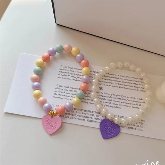 Heart Pendant Pet Pearl Collar Colorful Beads Dog Necklace Cat Collar Puppy Accessories Dog Chain Chihuahua Pet Wedding Jewelry 5