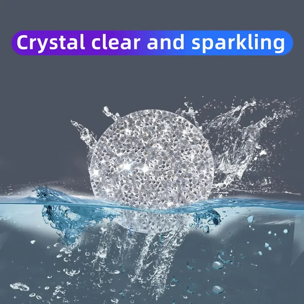 Full Drill Rhinestone Car Coaster Water Cup Slot Non-Slip Mat Silica Gel Pad Cup Holder Mat Bling Waterproof Car Accessories