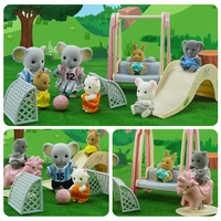 2022 New Forest Animal Family Amusement Park Koala 1:12 Simulation Football Basketball Set Micro Dollhouse Kids Christmas Gift 1