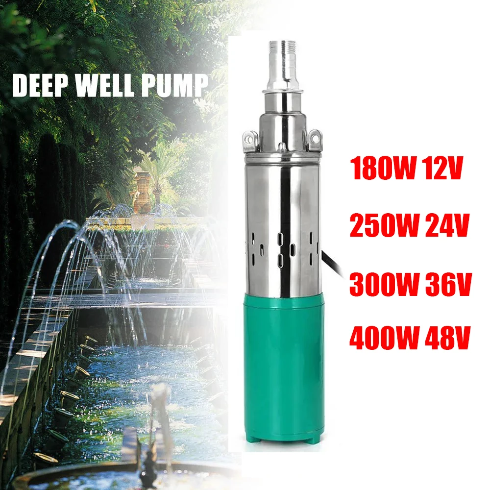 Pompe à eau solaire de puits profond cc 12V 24V 36V 48V 180W 250W 300W 400W pompe à eau solaire pompe Submersible solaire de puits profond 40m