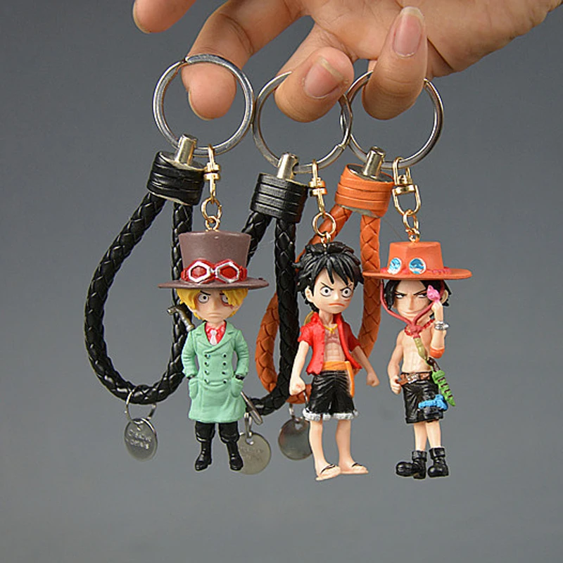 3D Anime One Piece Figure Doll Keychain Gear 5 Sun God Nika Luffy Zoro